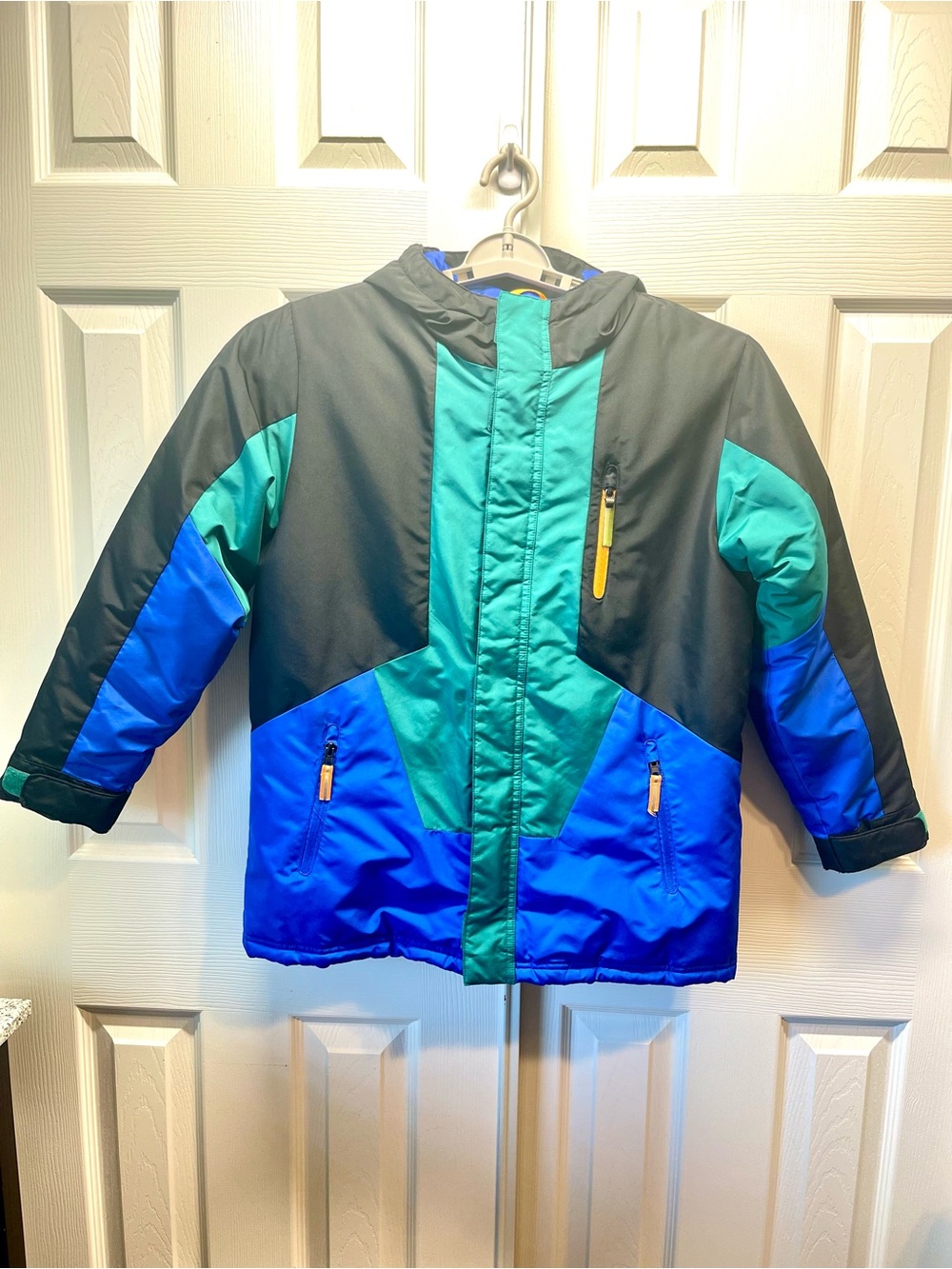 Champion C9 Youth Sz L (12-14) Colorblock Hooded Jacket Full Zip Front & Pockets